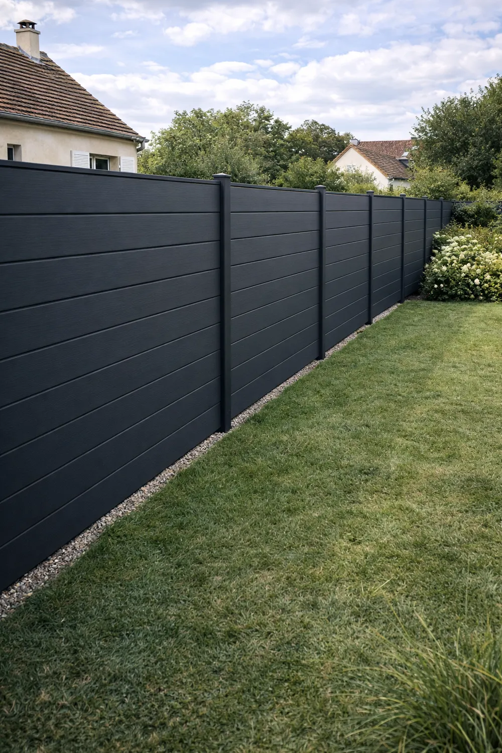 Clôture composite moderne posée en Île-de-France